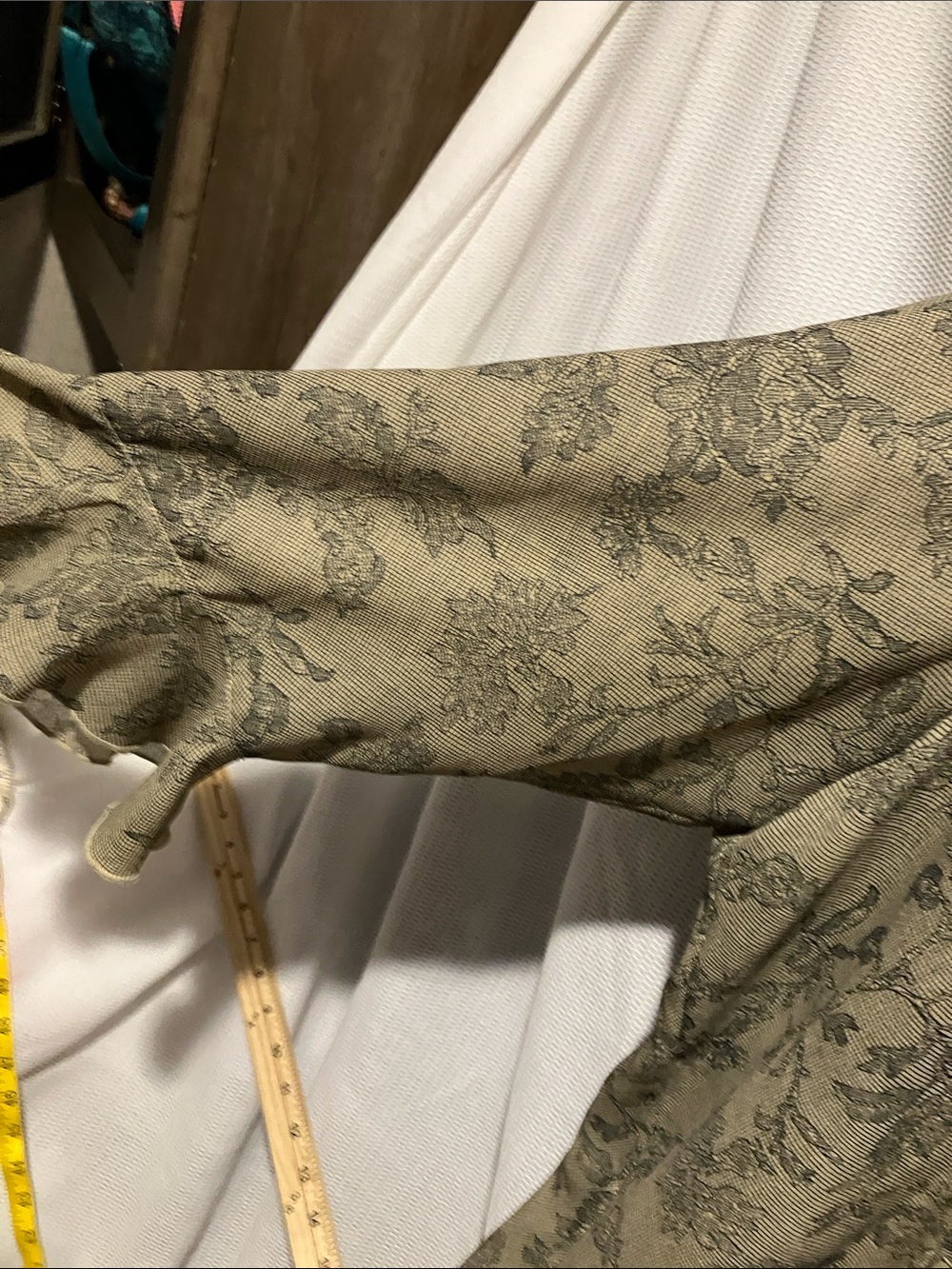 Milano Olive Green Floral Ruffle Blouse - Picture 8 of 10